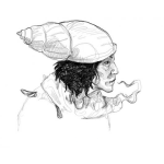 Dibujo para colorear Dibujo De Hombre Con Sombrero De Caracol Para Pintar Y Colorear