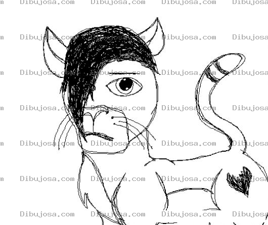 Dibujo para colorear Gato Emo Dibujo De Gato Con Pelo Sobre La Cara Para Pintar Y Colorear Al Gatoemo
