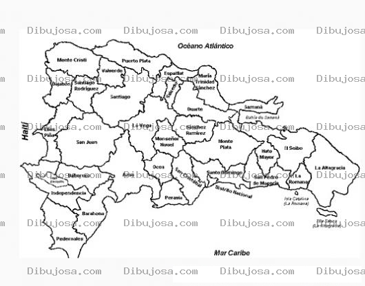 Dibujo para colorear Colorear mapa de republica dominicana