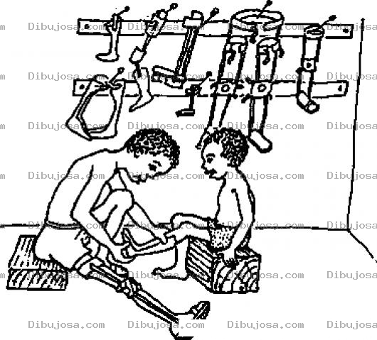 Dibujo para colorear Protesisi De Pierna Dibujo De Hombe Con Protesisi Vendiendo Mas Protesis