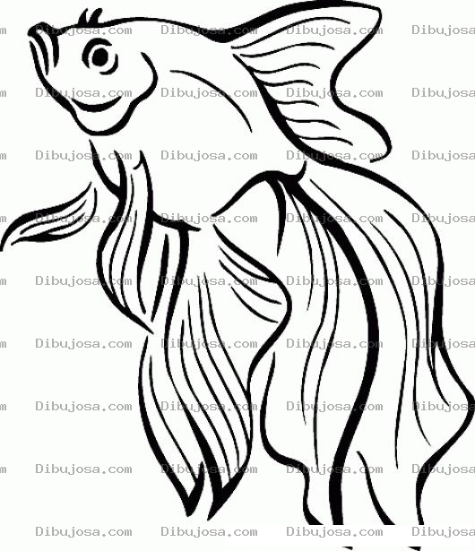 Dibujo para colorear Pez Dorado Dibujo De Pescadito De Colores Para Pintar Y Colorear Pecesito De Pecera Nadando En El Agua