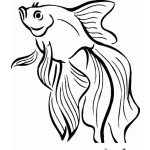 Dibujo para colorear Pez Dorado Dibujo De Pescadito De Colores Para Pintar Y Colorear Pecesito De Pecera Nadando En El Agua