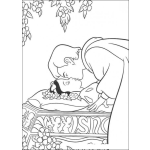 Dibujo para colorear El beso de Blanca Nieves