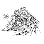 Dibujo para colorear Dibujo De Una Ola Del Mar Con Ojo Par Apintar Y Colorear Ola De Surfista