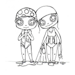 Dibujo para colorear Natacion Infantil Dibujo De Ninas Nadadoras Para Pintar Y Colorear