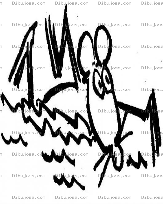 Dibujo para colorear Ibujo De Raton Nandando En El Agua Para Pintar Y Colorear Ratoncito Nadador