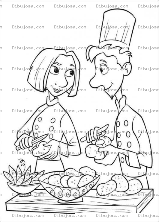 Dibujo para colorear Dibujo Del Chef De Ratatouille Para Pintar Y Colorear