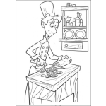 Dibujo para colorear Dibujo Del Cocinero De Ratatouile Rebanando Un Pepino Para Pintar Y Colorear