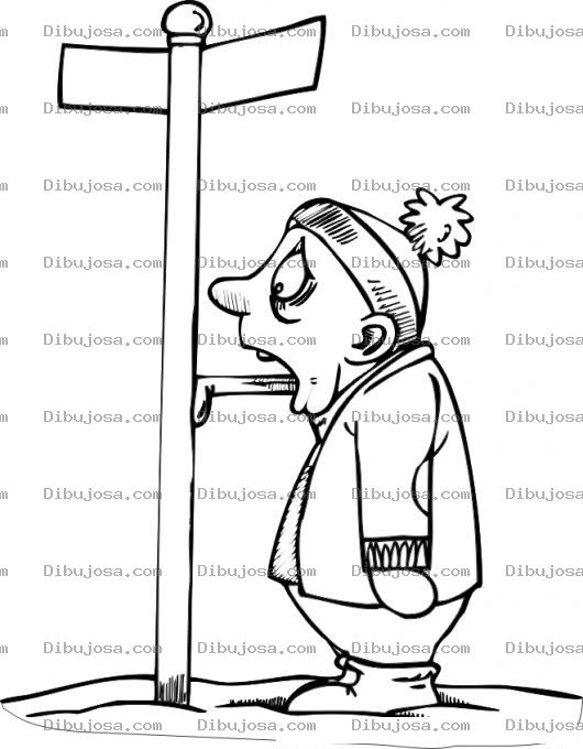 Dibujo para colorear Dibujo De Lengua Pegada En Un Poste Congelado Para Pintar Y Colorear