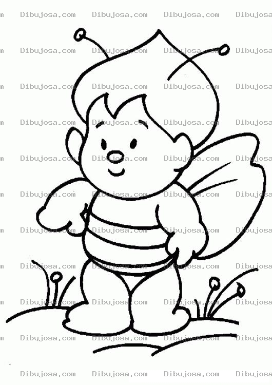 Dibujo para colorear Dibujo De Bebe Con Disfraz De Abejita Para Pintar Y Colorear Bebeabejita