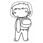 Dibujo para colorear Dibujo De Nino Con Disfraz De Astronauta Para Pintar Y Colorear