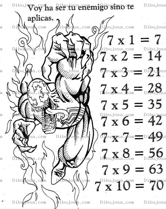 Dibujo para colorear Tablas De Multiplicar Dibujo De La Tabla De Multiplicar Del 7 Para Pintar Y Colorear La Tabla Del Siete Tabladel7 Tabladelsiete