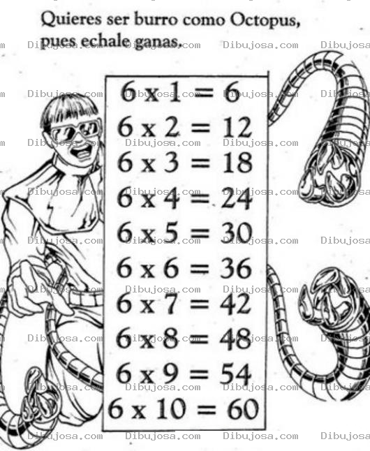 Dibujo para colorear Tablas De Multiplicar Dibujo De La Tabla De Multiplicar Del 6 Para Pintar Y Colorear La Tabla Del Seis Tabladel6 Tabladelseis