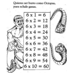 Dibujo para colorear Tablas De Multiplicar Dibujo De La Tabla De Multiplicar Del 6 Para Pintar Y Colorear La Tabla Del Seis Tabladel6 Tabladelseis