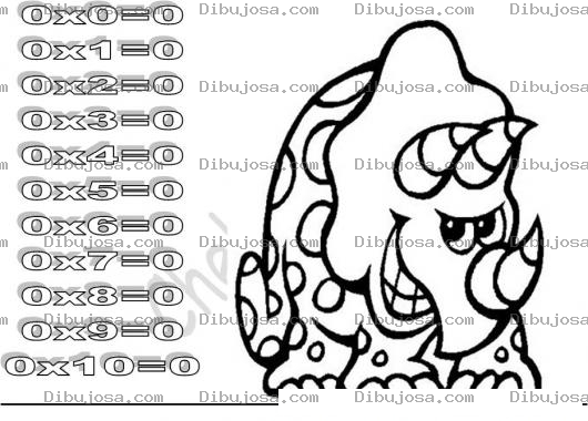 Dibujo para colorear Tablas De Multiplicar Dibujo De La Tabla De Multiplicar Del 0 Para Pintar Y Colorear La Tabla Del CERO Tabladel0 Tabladelcero