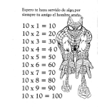 Dibujo para colorear Tablas De Multiplicar Dibujo De La Tabla De Multiplicar Del 10 Para Pintar Y Colorear La Tabla Del Diez Tabladel10 TabladelDiez