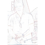 Dibujo para colorear Hombre Sentado Frente Al Golden Gate De Los Estados Unidos