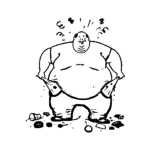 Dibujo para colorear Despilfarrador Dibujo De Gordo Gloton Y Gastador Sin Dinero En Loa Bolsillos Para Colorear