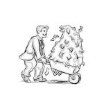 Dibujo para colorear Acaudalado Dibujo De Rico Millonario Con Mucho Dinero En Una Carreta Para Pintar Y Colorear Billonario