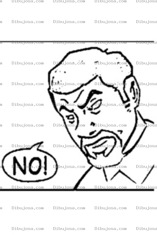 Dibujo para colorear Noesno Dibujo De Hombre Diciendo NO Para Pintar Y Colorear Negacion No Es No