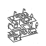 Dibujo para colorear Dibujo De Aldea Caserio Pueblito Barrio Asentamiento Y Casitas Para Pintar Y Colorear Pueblo Pequeno