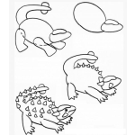 Dibujo para colorear Como Aprender A Dibujar Un Donosaurio Por Pasos Para Pintar Y Colorear