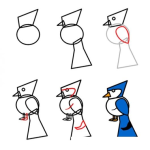 Dibujo para colorear Como Aprender A Dibujar Un Pajarito Para Pintar Y Colorear Gratis A Un Pajaro Carpintero