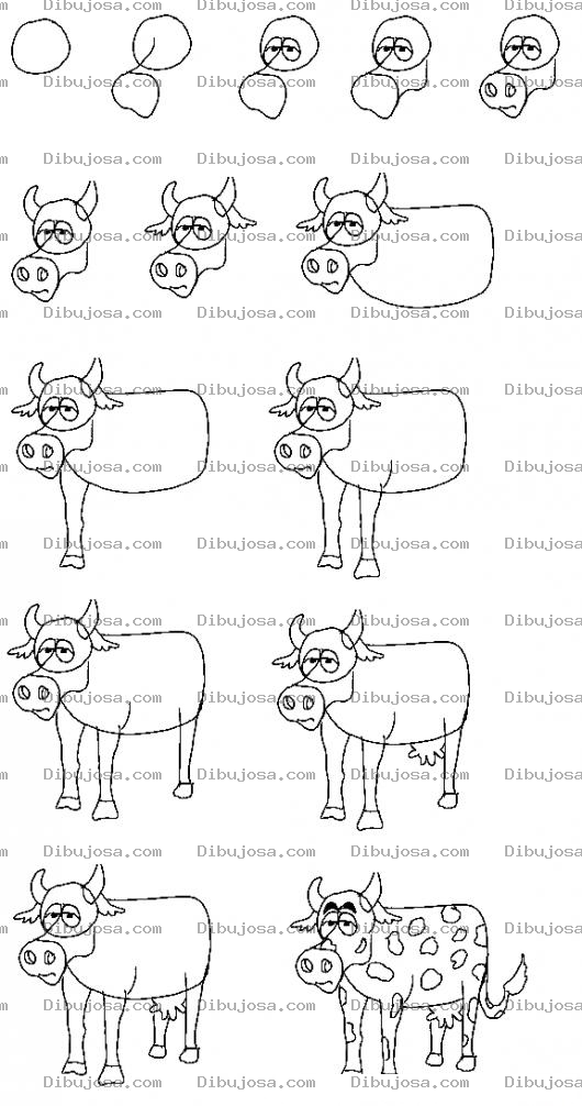 Dibujo para colorear Como Aprender A Dibujar Una Vaquita Para Pintar Y Colorear Dibujo De Una Vaca Con Manchas Negras