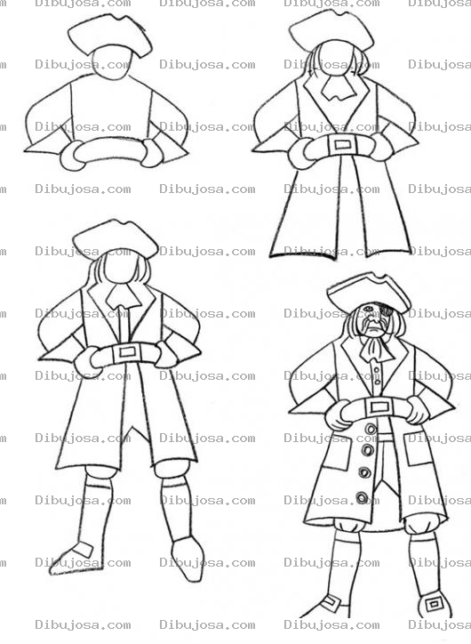 Dibujo para colorear Como Aprender A Dibujar Un Pirata En Cuatro Pasos Para Pintar Y Colorear Dibujo Del Capitanpirata