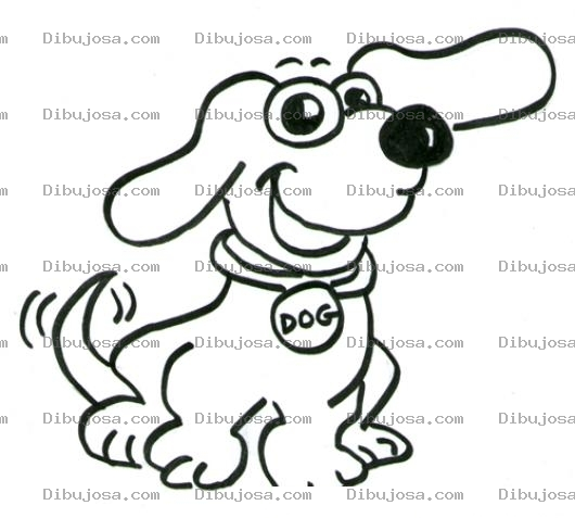 Dibujo para colorear Dibujo De Un Perrito Contento Moviendo La Cola Para Pintar Y Colorear Perro Feliz