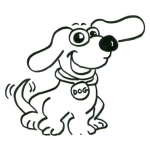 Dibujo para colorear Dibujo De Un Perrito Contento Moviendo La Cola Para Pintar Y Colorear Perro Feliz