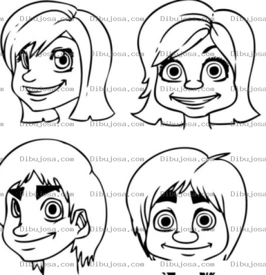 Dibujo para colorear Dibujos De Perfiles D Ela Cabeza De Una Chica Y De Un Chico Para Pintar Y Colorear