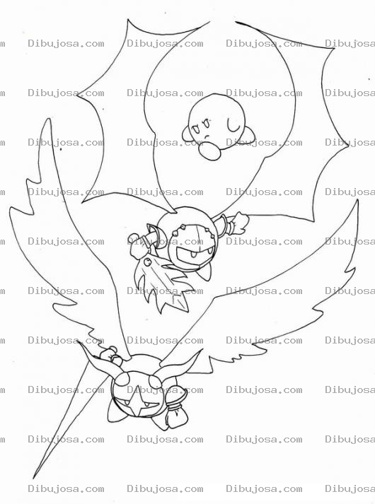 Dibujo para colorear Dibujo De Kirbis Adventures Para Pintar Y Colorear A Kirby Volando