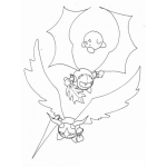 Dibujo para colorear Dibujo De Kirbis Adventures Para Pintar Y Colorear A Kirby Volando