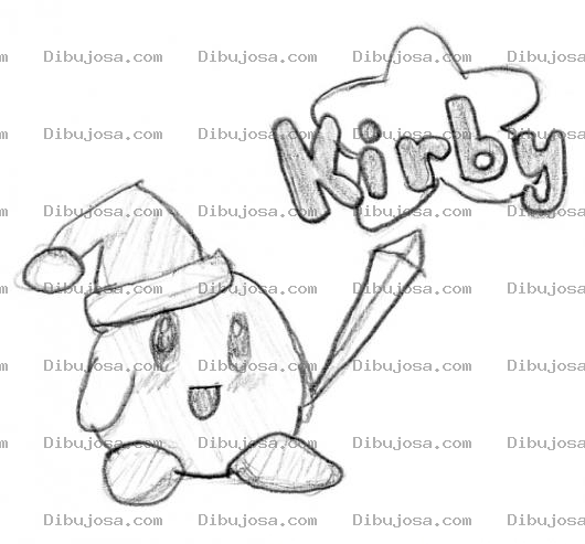 Dibujo para colorear Dibujo De Kirby Con Gorrito De Navidad Para Pintar Y Colorear A Kirbi Con Espada