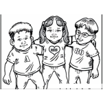 Dibujo para colorear Dibujo De Amigos Ochenteros Para Pintar Y Colorear Chicos De Los 80s