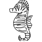Dibujo para colorear Dibujo De Caballito De Mar Con Rayas De Tigre Para Pintar Y Colorear