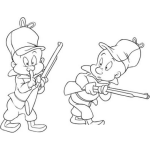 Dibujo para colorear Dibujo De Elmer El Cazador De Bugs Bunny Para Pintar Y Colorear A Elmercazador
