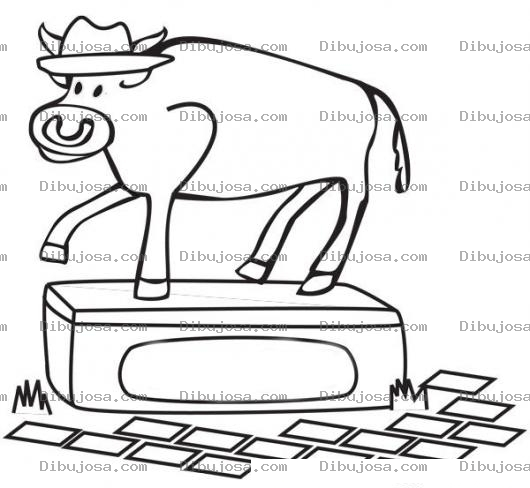 Dibujo para colorear Dibujo Del Toro De La Avenida Reforma De La Ciudad De Guatemala Con Un Sombrero Para Pintar Y Colorear Eltorodelareforma