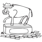 Dibujo para colorear Dibujo Del Toro De La Avenida Reforma De La Ciudad De Guatemala Con Un Sombrero Para Pintar Y Colorear Eltorodelareforma