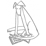 Dibujo para colorear Dibujo De Perro Leyendo Un Libro De Cuentos Para Pintar Y Colorear