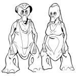 Dibujo para colorear Dibujo De Marcianos Con Patas De Elefantes Para Pintar Y Colorear