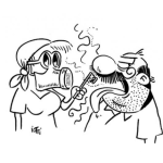 Dibujo para colorear Halitosis Dibujo De Dentista Con Un Pasiente Que Tiene Mal Aliento Para Pintar Y Colorear