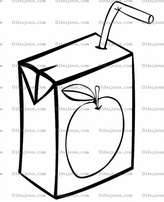 Dibujo para colorear Nectar De Durazno Para Pintar Y Colorear Jugito En Caja Con Popote