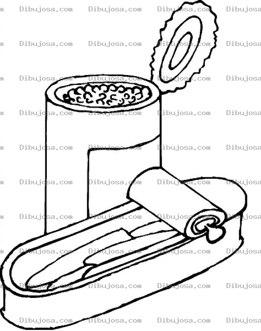 Dibujo para colorear Comida Enlatada Dibujo De Sardinas Enlatadas Y Frijoles Enlatados Para Pintar Y Colorear