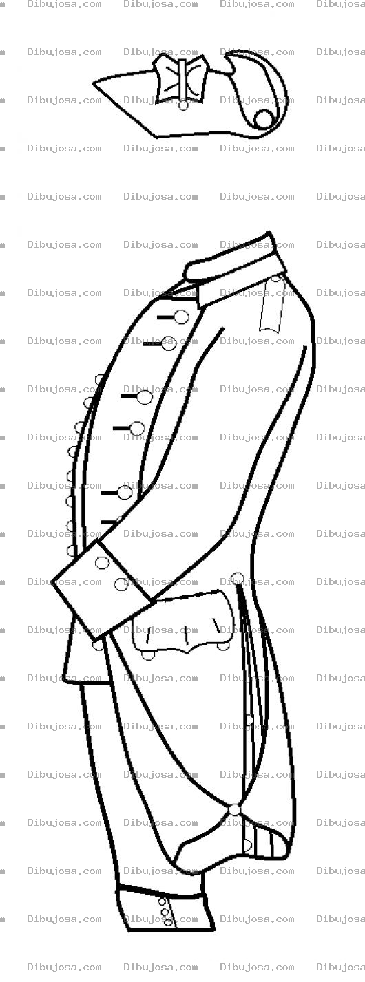 Dibujo para colorear Uniformes Completos Dibujo De Uniforme De La Realeza Para Pintar Y Colorear