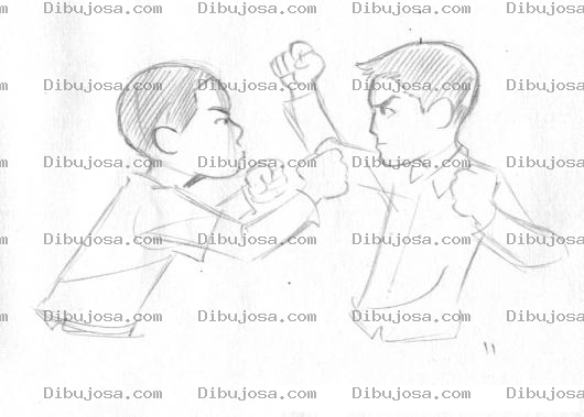 Dibujo para colorear Dibujo De Ninos Peleando Para Pintar Y Colorear Pelea De Muchachos