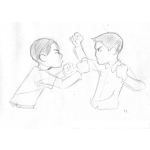 Dibujo para colorear Dibujo De Ninos Peleando Para Pintar Y Colorear Pelea De Muchachos