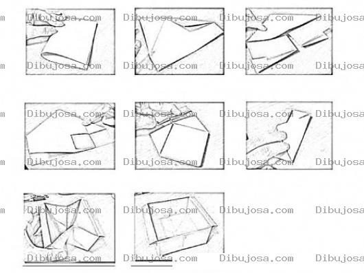 Dibujo para colorear Instrucciones Para Hacer Una Caja De Papel En Origami Paso A Paso