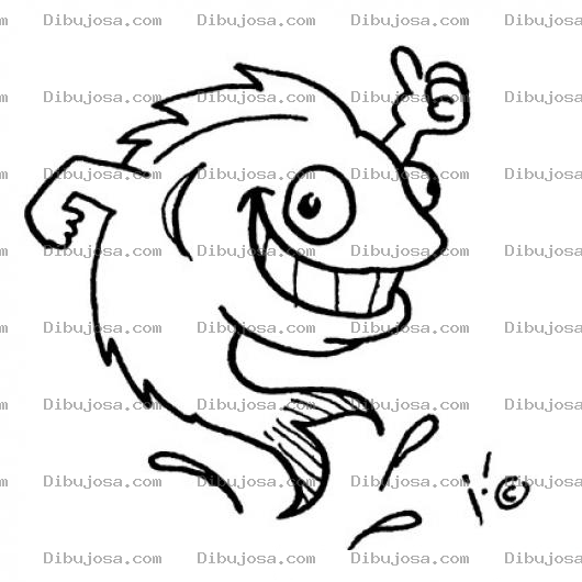 Dibujo para colorear Pescadito Contento Para Pintar Y Colorear Dibujo De Pez Feliz